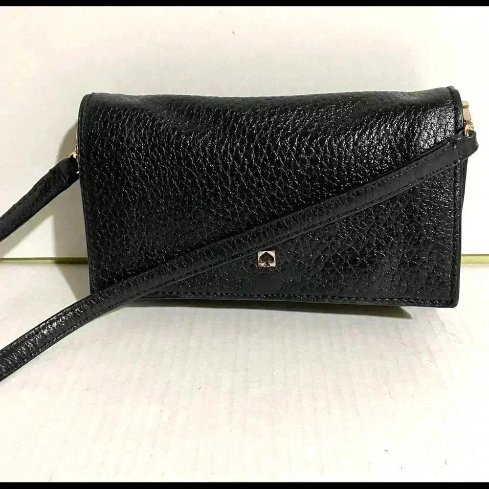 Kate spade Black pebbled leather crossbody handbag